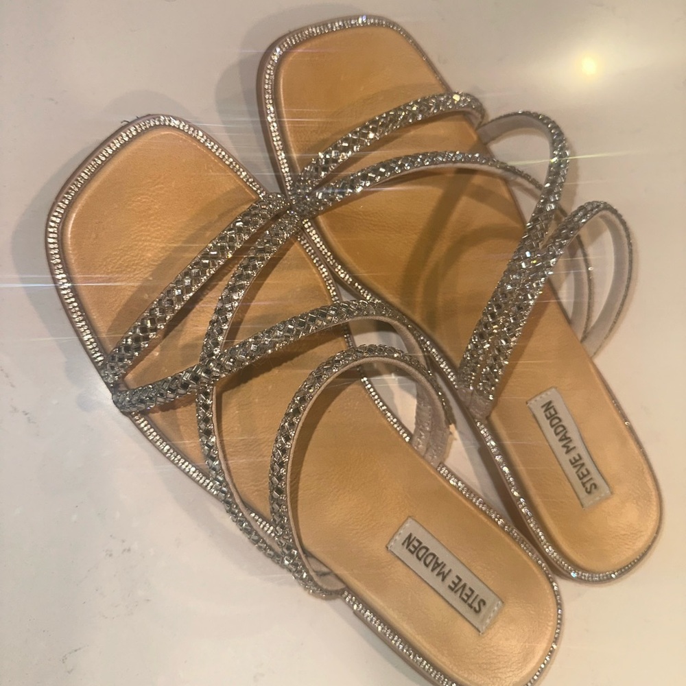 Steve Madden Glittering Silver Sandals